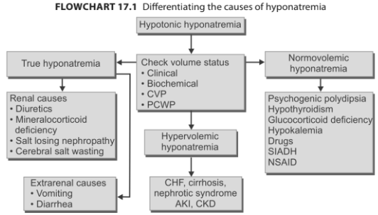 What are the types of hyponatremia?