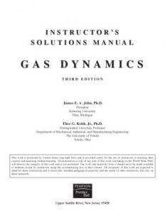Gas Dynamics Instructor’s – Solution Manual
