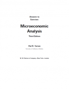 Microeconomic Analysis – Solution Manual