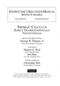 Thomas’ Calculus: Early Transcendentals - Solutions Manual